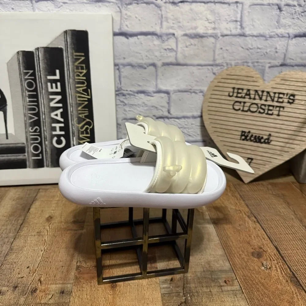 Adidas Adilette 2.0 Inflated Zplaash White Cushioned Slides NWT